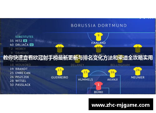 教你快速查看欧冠射手榜最新更新与排名变化方法和渠道全攻略实用